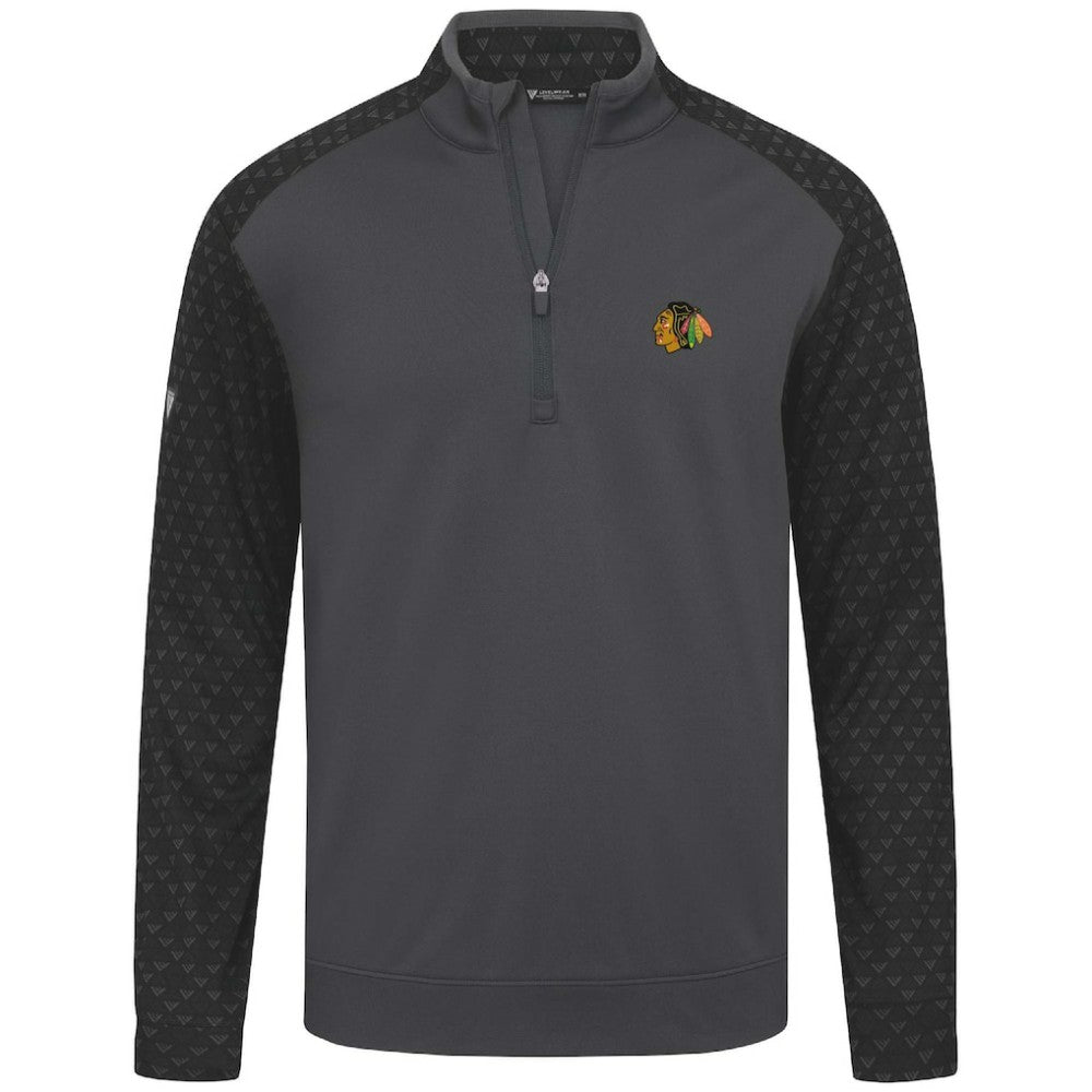 Chicago Blackhawks Levelwear Aztec Insignia Core Quarter-Zip Pullover Top - Charcoal | NHL Lifestyle