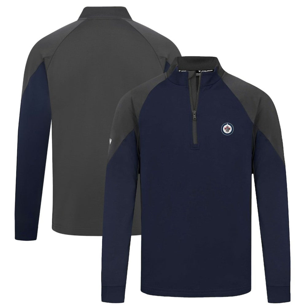 Winnipeg Jets Levelwear Cadet Insignia Core Quarter-Zip Pullover Top - Navy | NHL on sale