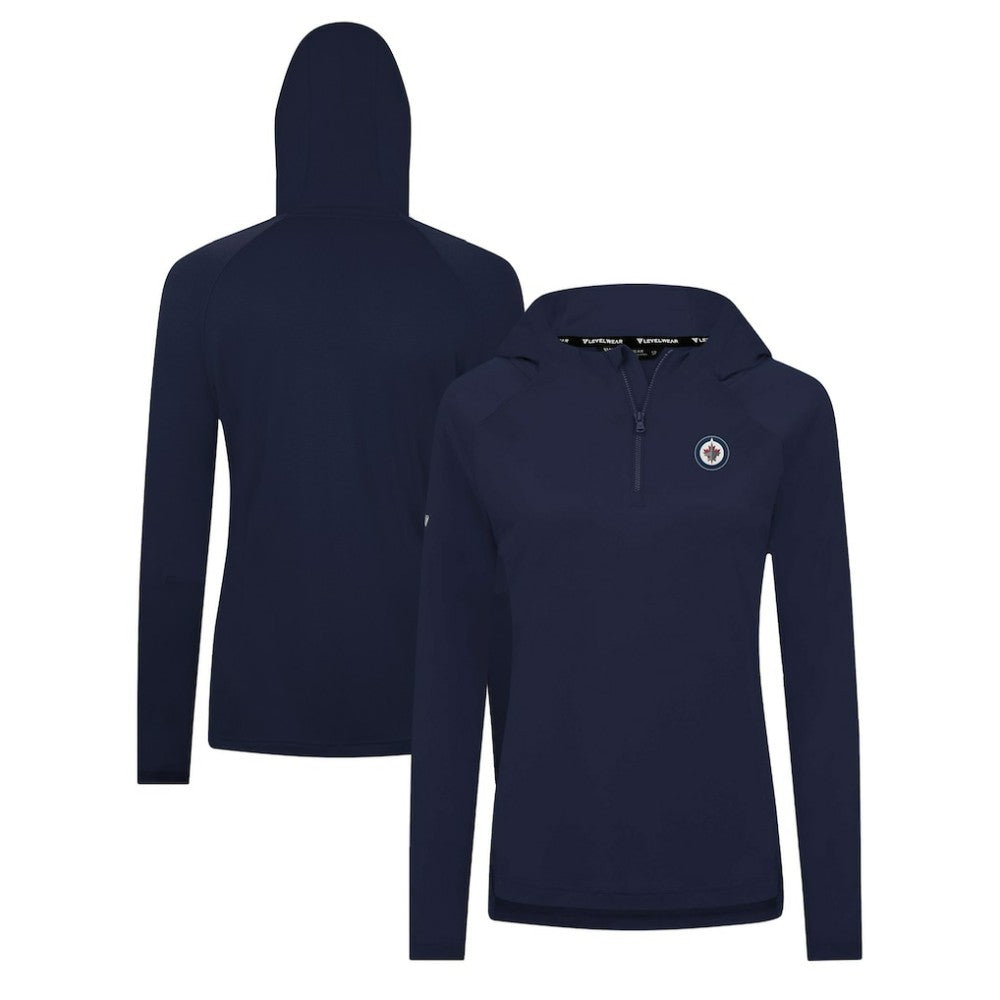 Winnipeg Jets Levelwear Women's Raven Insignia Core Quarter-Zip Jacket - Navy | NHL Lifestyle