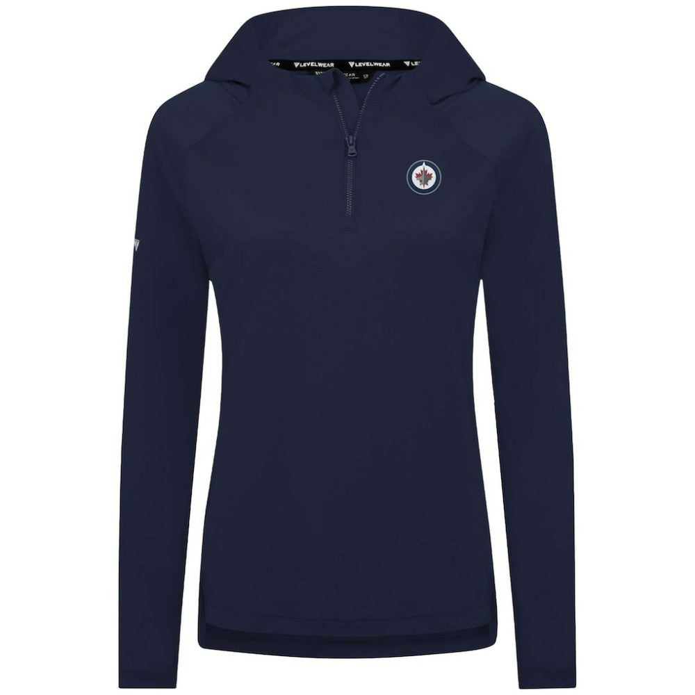 Winnipeg Jets Levelwear Women's Raven Insignia Core Quarter-Zip Jacket - Navy | NHL Lifestyle