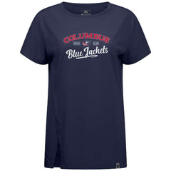 Columbus Blue Jackets Levelwear Women's Influx Ice Wall T-Shirt - Navy | NHL Clearance