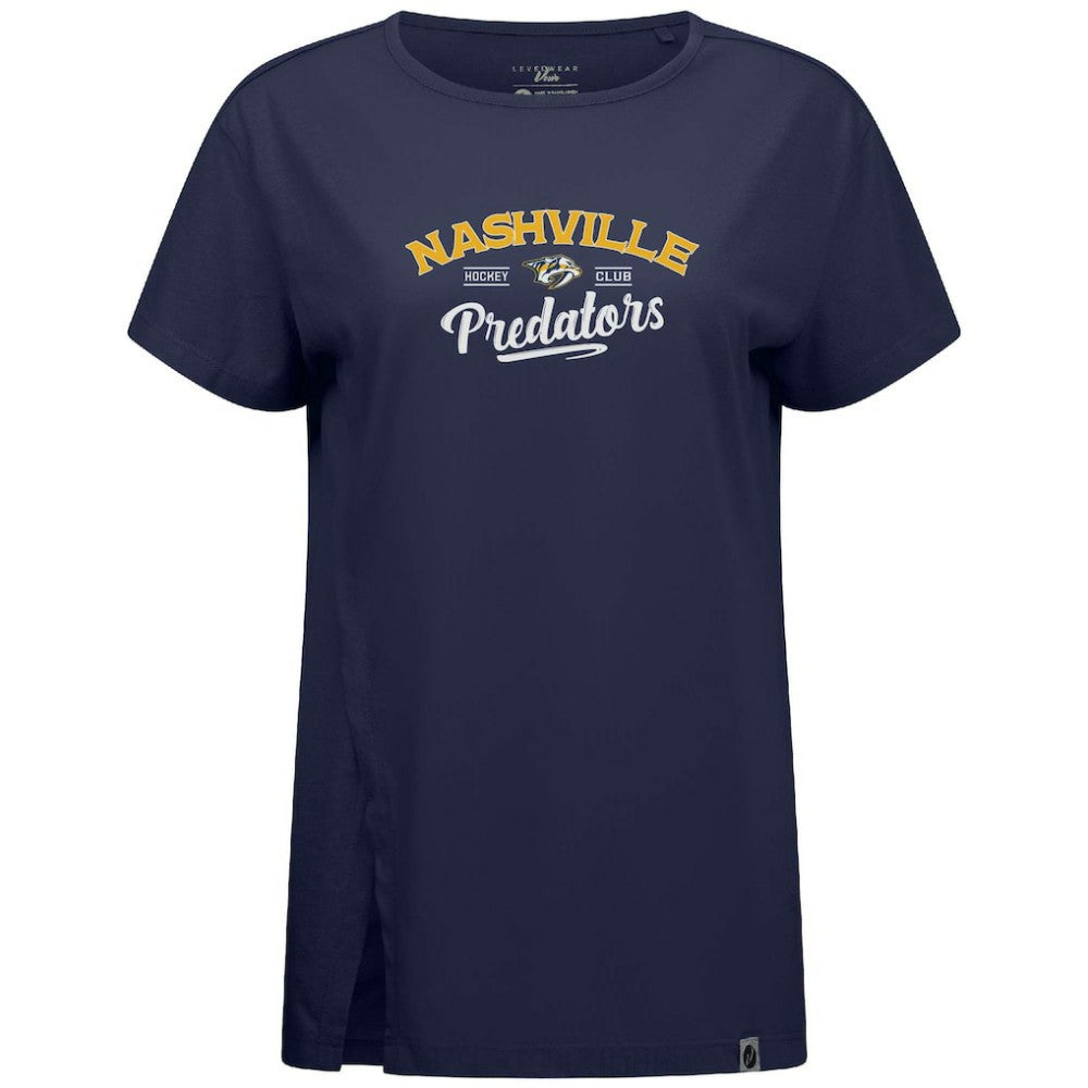 Nashville Predators Levelwear Women's Influx Ice Wall T-Shirt - Navy | NHL near me