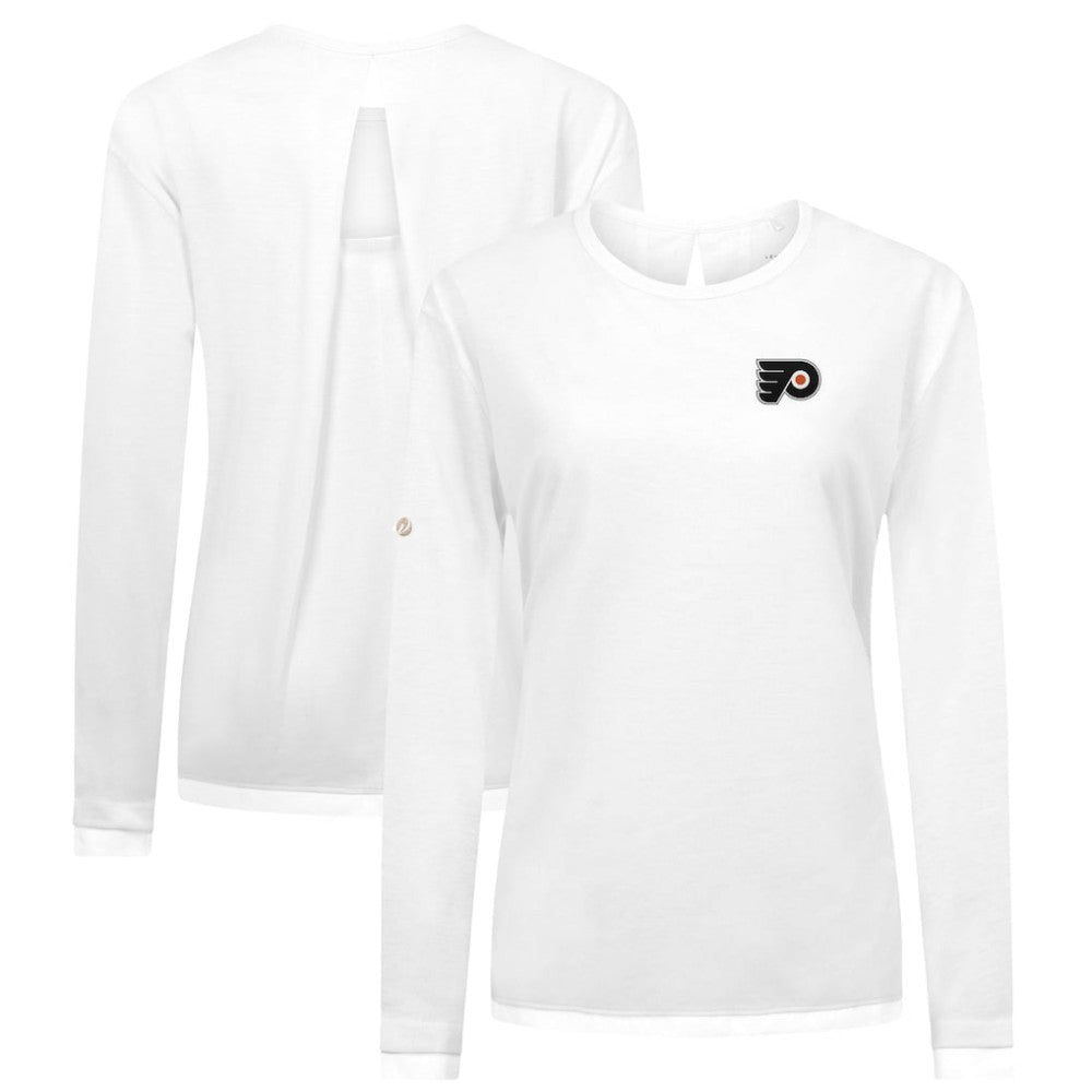 Philadelphia Flyers Levelwear Women's Sequoia Primary Logo Long Sleeve T-Shirt - White | NHL on sale
