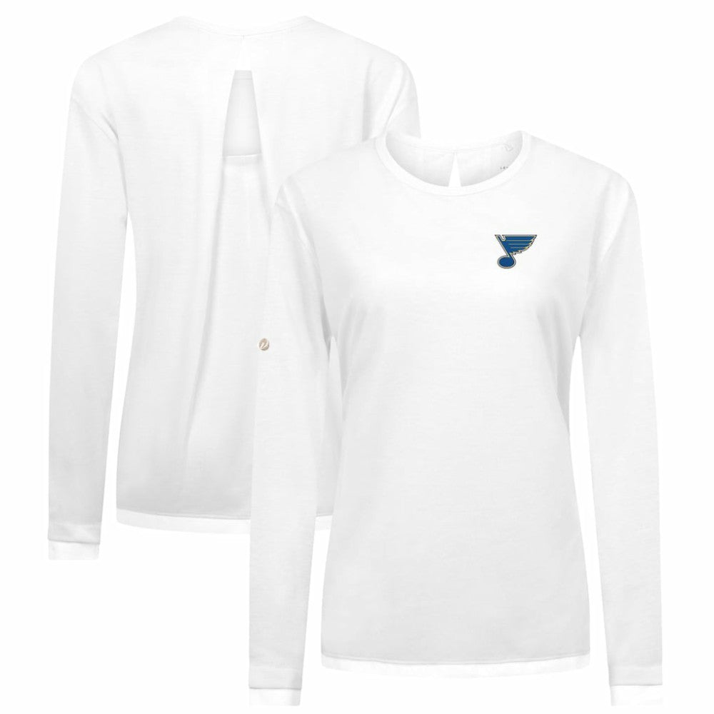St. Louis Blues Levelwear Women's Sequoia Primary Logo Long Sleeve T-Shirt - White | NHL on sale