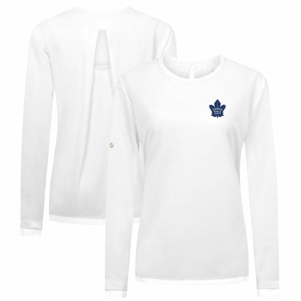 Toronto Maple Leafs Levelwear Women's Sequoia Primary Logo Long Sleeve T-Shirt - White | NHL on sale