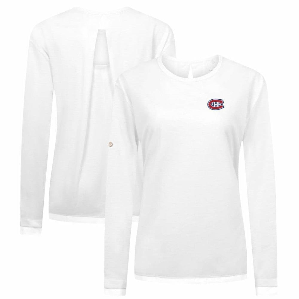 Montreal Canadiens Levelwear Women's Sequoia Primary Logo Long Sleeve T-Shirt - White | NHL online