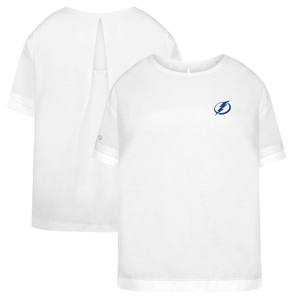 Tampa Bay Lightning Levelwear Women's Tulip Primary Logo T-Shirt - White | NHL Clearance