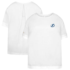 Tampa Bay Lightning Levelwear Women's Tulip Primary Logo T-Shirt - White | NHL Clearance