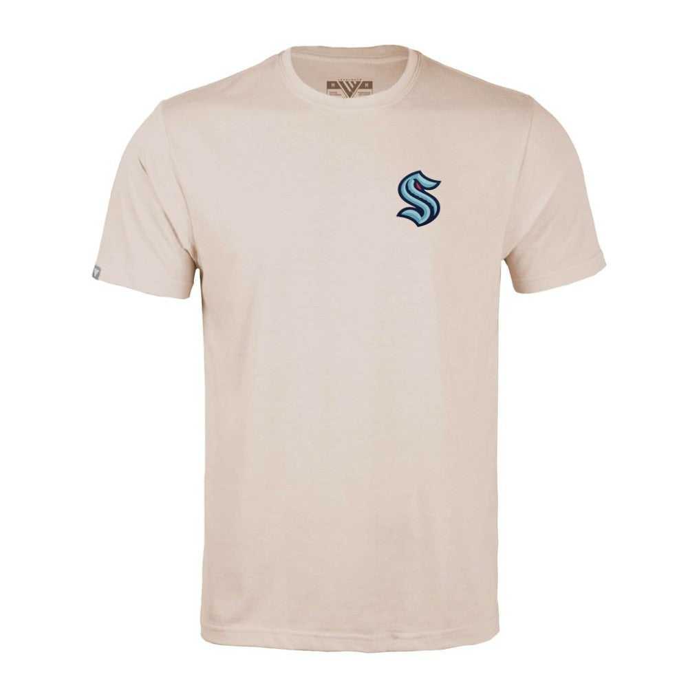 Seattle Kraken Levelwear Richmond Stained Glass T-Shirt - Khaki | NHL discount