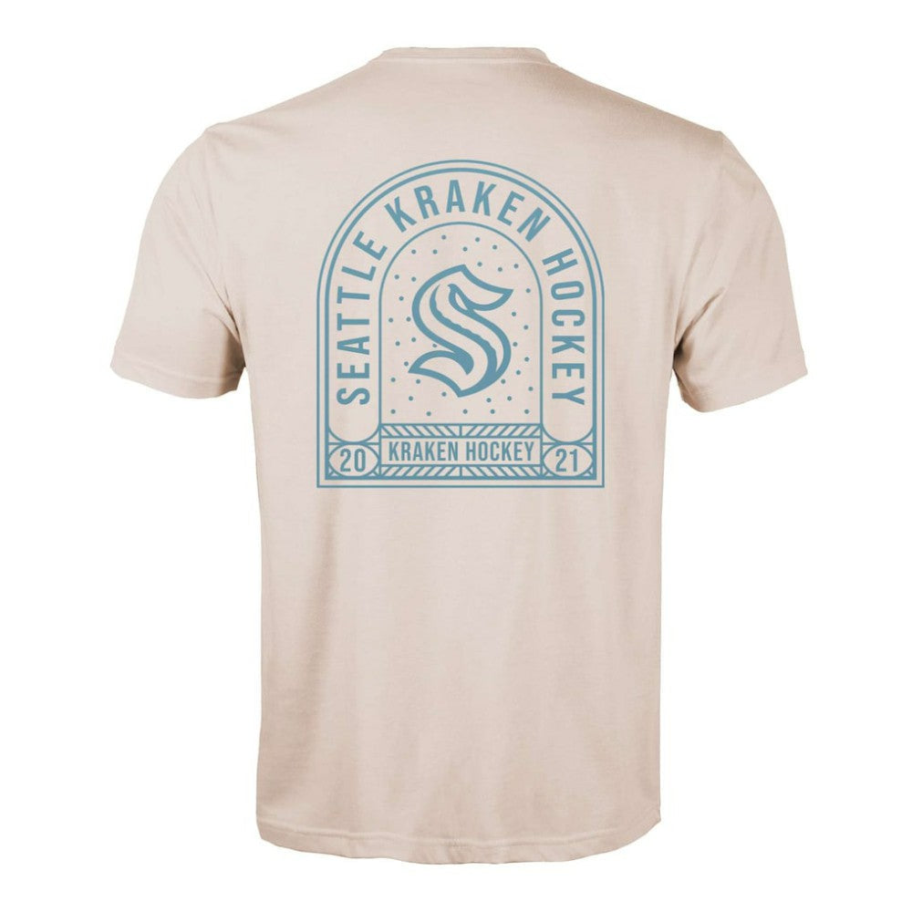 Seattle Kraken Levelwear Richmond Stained Glass T-Shirt - Khaki | NHL discount