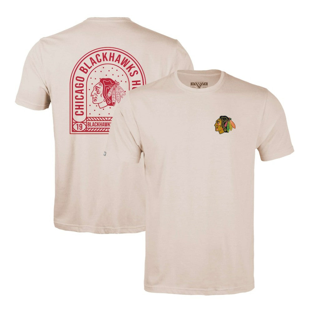 Chicago Blackhawks Levelwear Richmond Stained Glass T-Shirt - Khaki | NHL sale