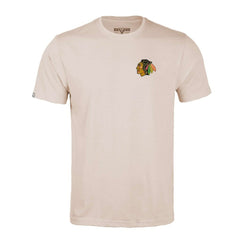 Chicago Blackhawks Levelwear Richmond Stained Glass T-Shirt - Khaki | NHL sale