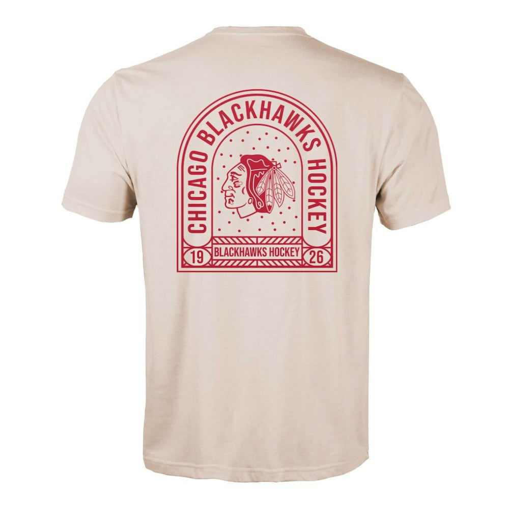 Chicago Blackhawks Levelwear Richmond Stained Glass T-Shirt - Khaki | NHL sale