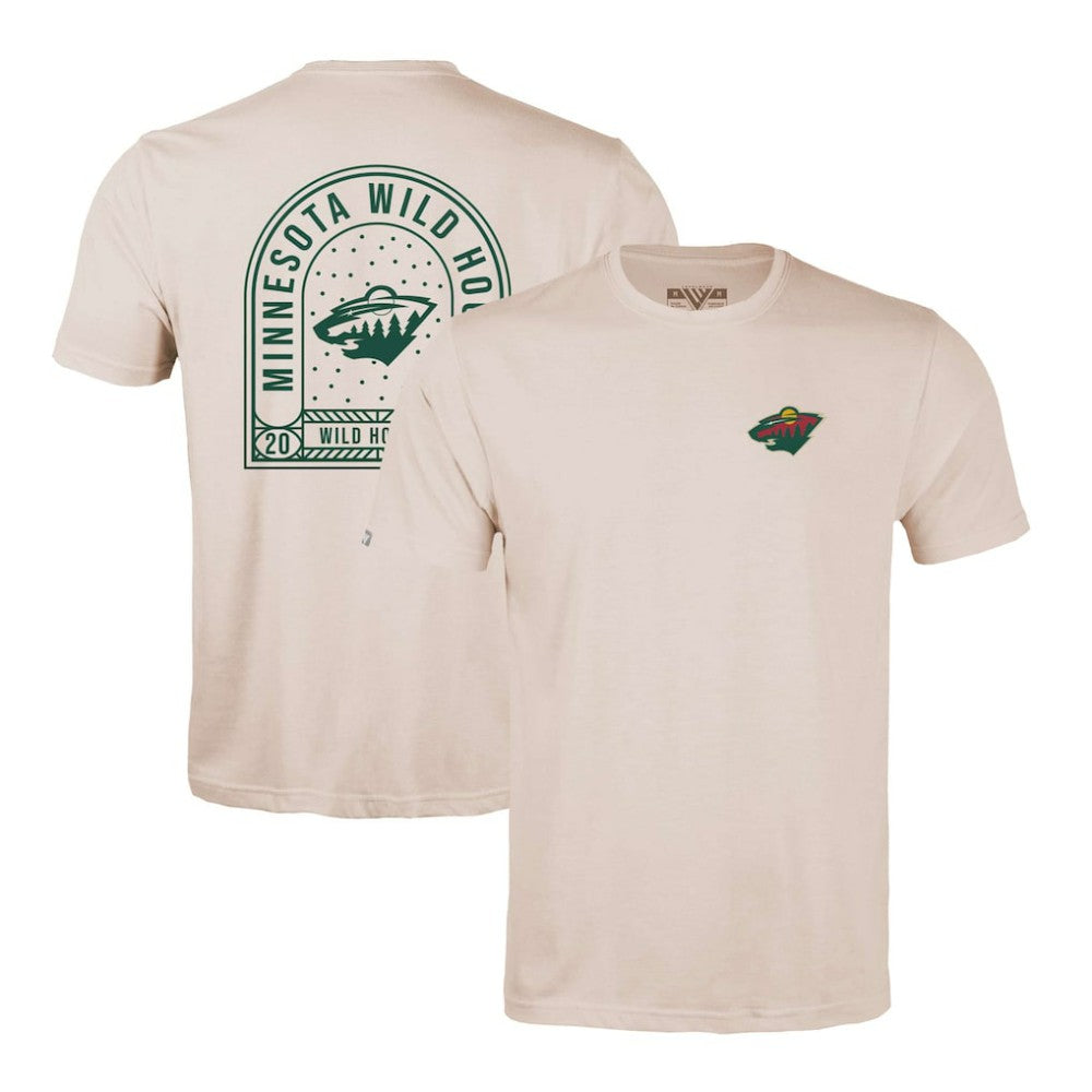 Minnesota Wild Levelwear Richmond Stained Glass T-Shirt - Khaki | NHL Lifestyle