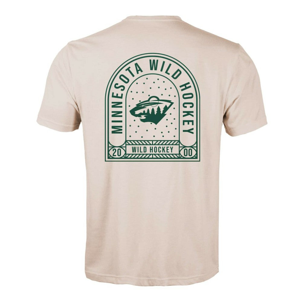 Minnesota Wild Levelwear Richmond Stained Glass T-Shirt - Khaki | NHL Lifestyle