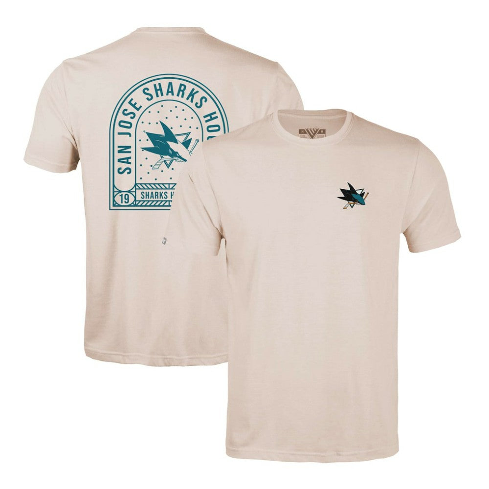 San Jose Sharks Levelwear Richmond Stained Glass T-Shirt - Khaki | NHL near me
