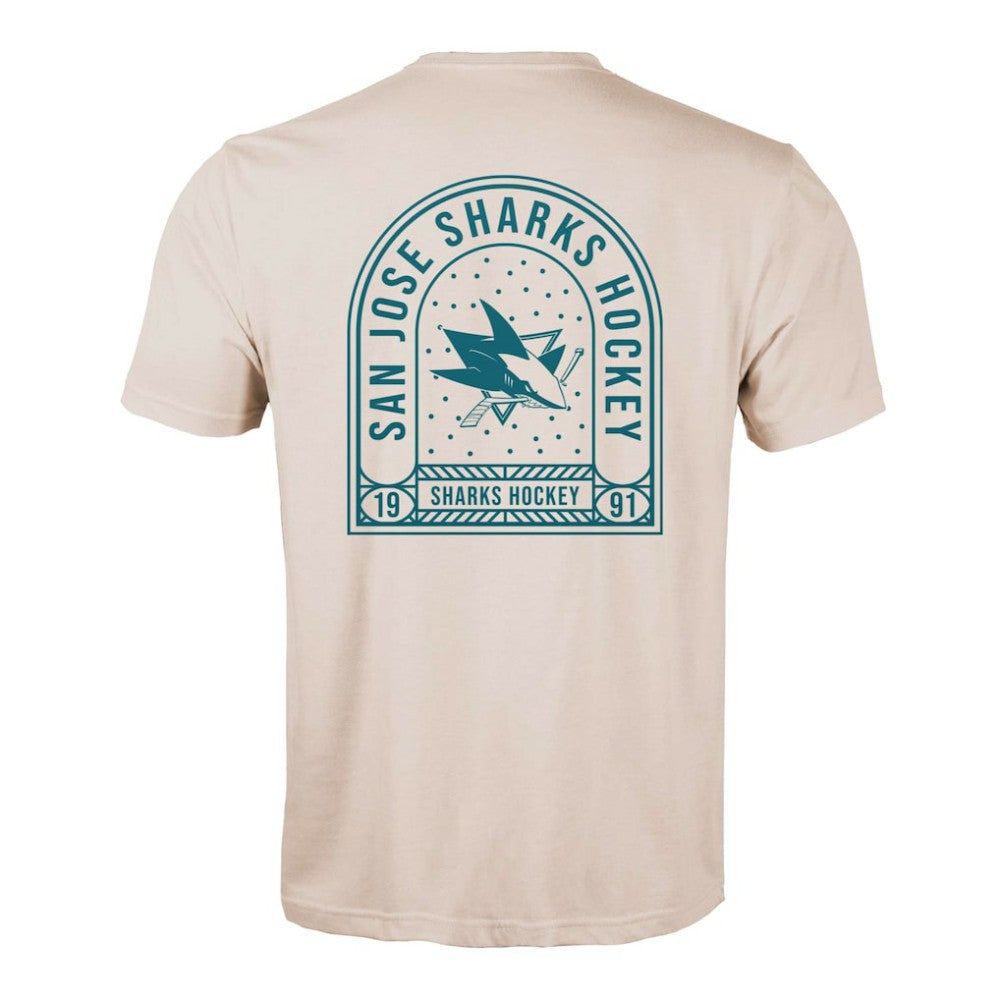 San Jose Sharks Levelwear Richmond Stained Glass T-Shirt - Khaki | NHL near me