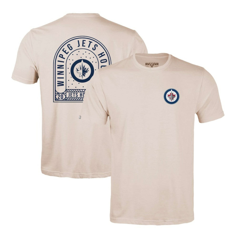 Winnipeg Jets Levelwear Richmond Stained Glass T-Shirt - Khaki | NHL Clearance