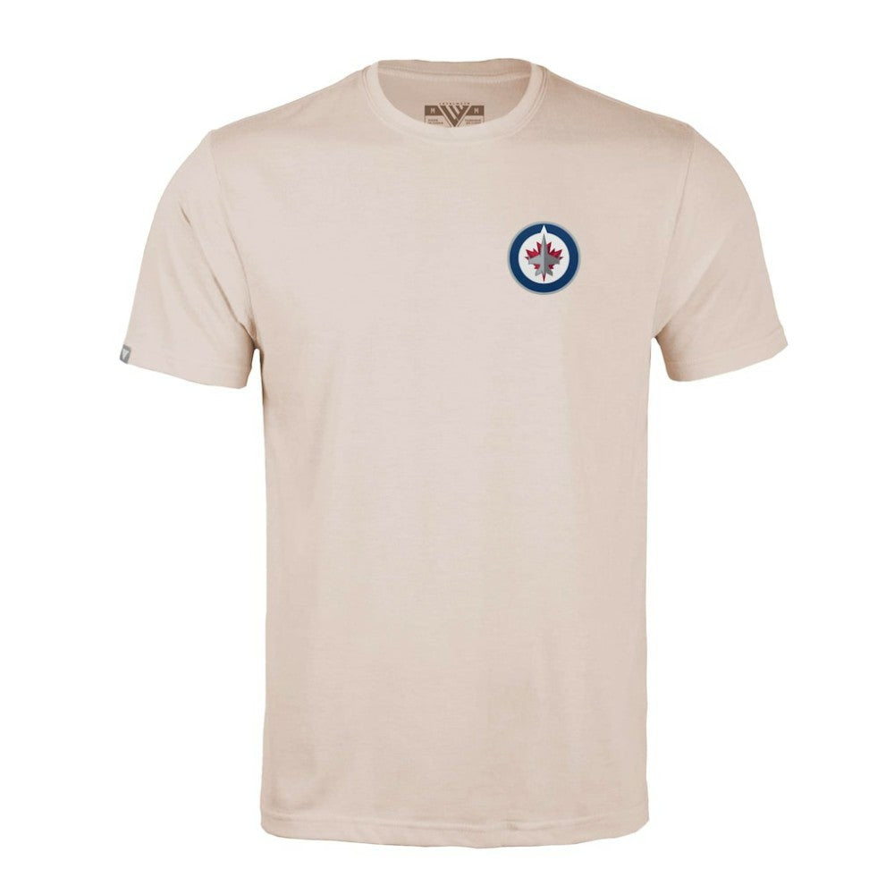 Winnipeg Jets Levelwear Richmond Stained Glass T-Shirt - Khaki | NHL Clearance