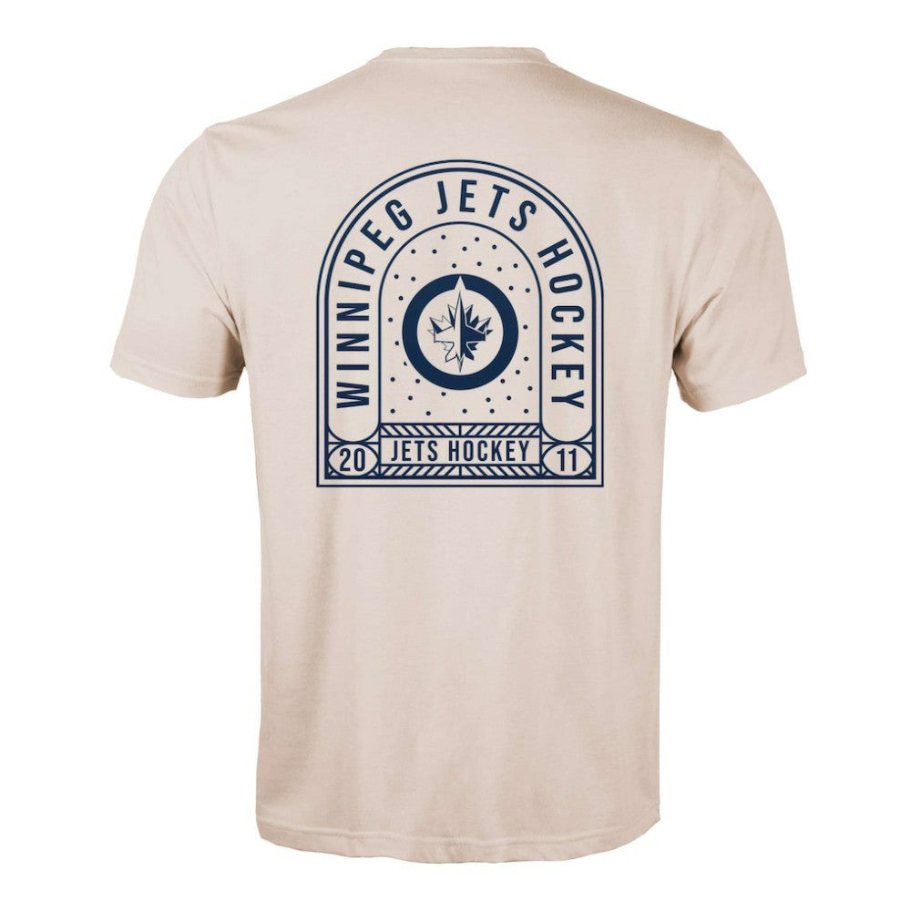 Winnipeg Jets Levelwear Richmond Stained Glass T-Shirt - Khaki | NHL Clearance