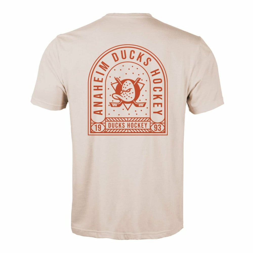 Anaheim Ducks Levelwear Richmond Stained Glass T-Shirt - Khaki | NHL sale