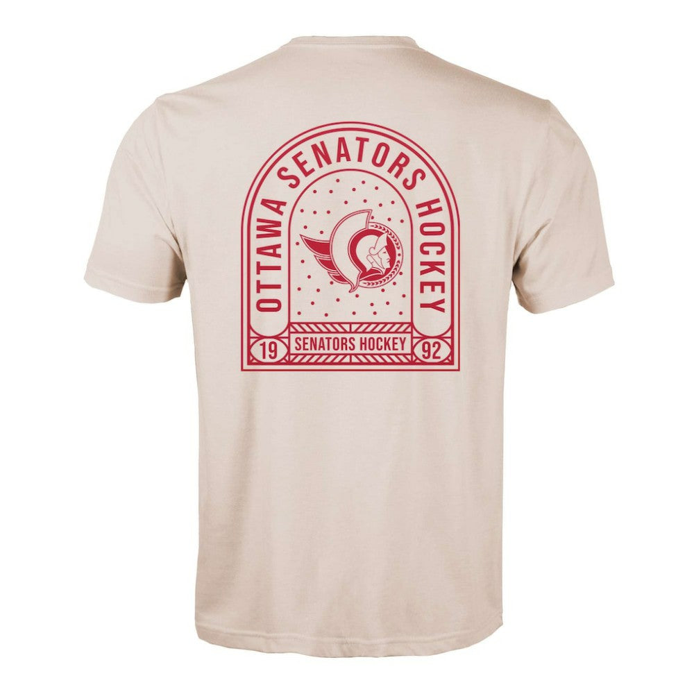 Ottawa Senators Levelwear Richmond Stained Glass T-Shirt - Khaki | NHL Clearance