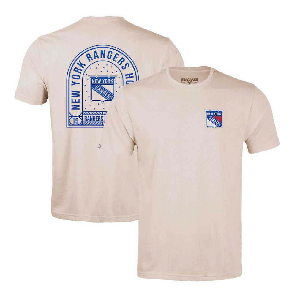 New York Rangers Levelwear Richmond Stained Glass T-Shirt - Khaki | NHL Lifestyle