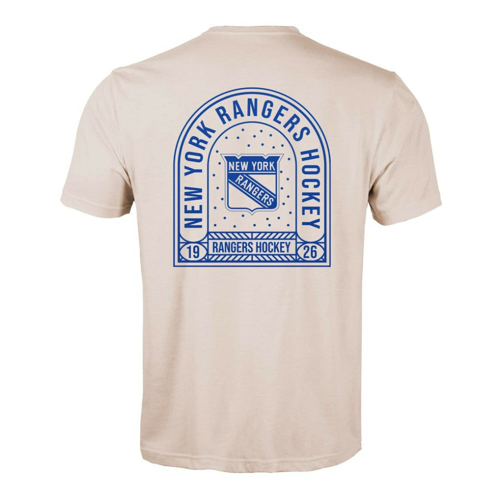 New York Rangers Levelwear Richmond Stained Glass T-Shirt - Khaki | NHL Lifestyle