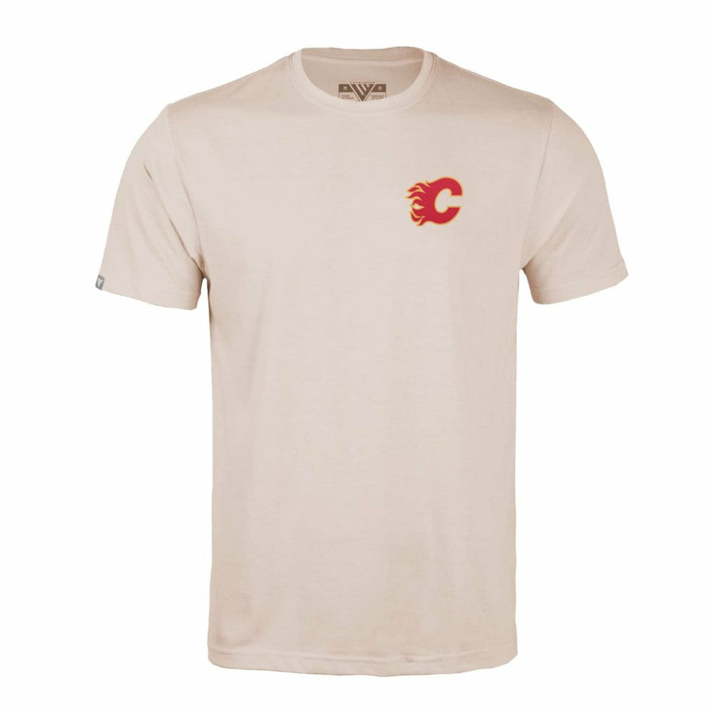 Calgary Flames Levelwear Richmond Stained Glass T-Shirt - Khaki | NHL online