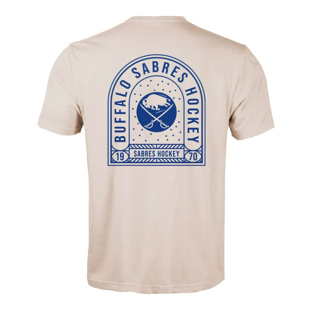 Buffalo Sabres Levelwear Richmond Stained Glass T-Shirt - Khaki | NHL sale