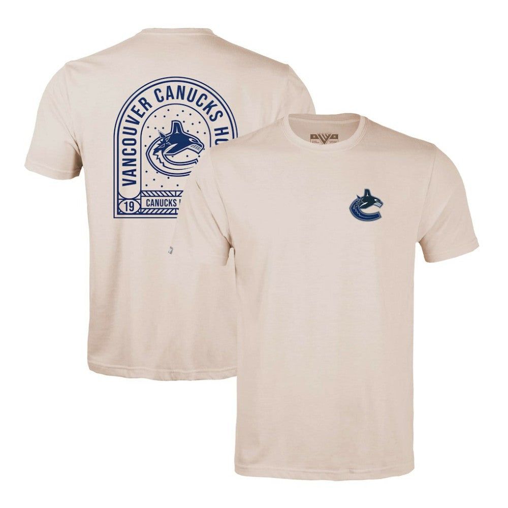 Vancouver Canucks Levelwear Richmond Stained Glass T-Shirt - Khaki | NHL Clearance