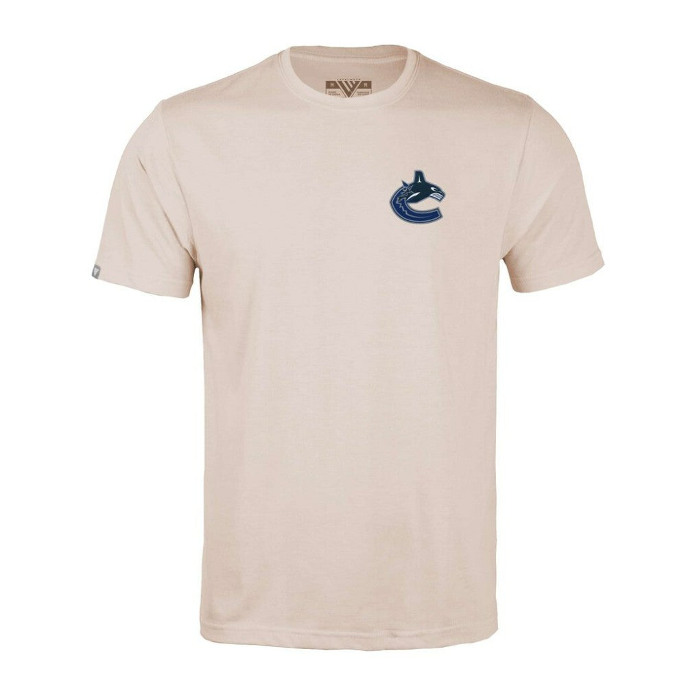 Vancouver Canucks Levelwear Richmond Stained Glass T-Shirt - Khaki | NHL Clearance