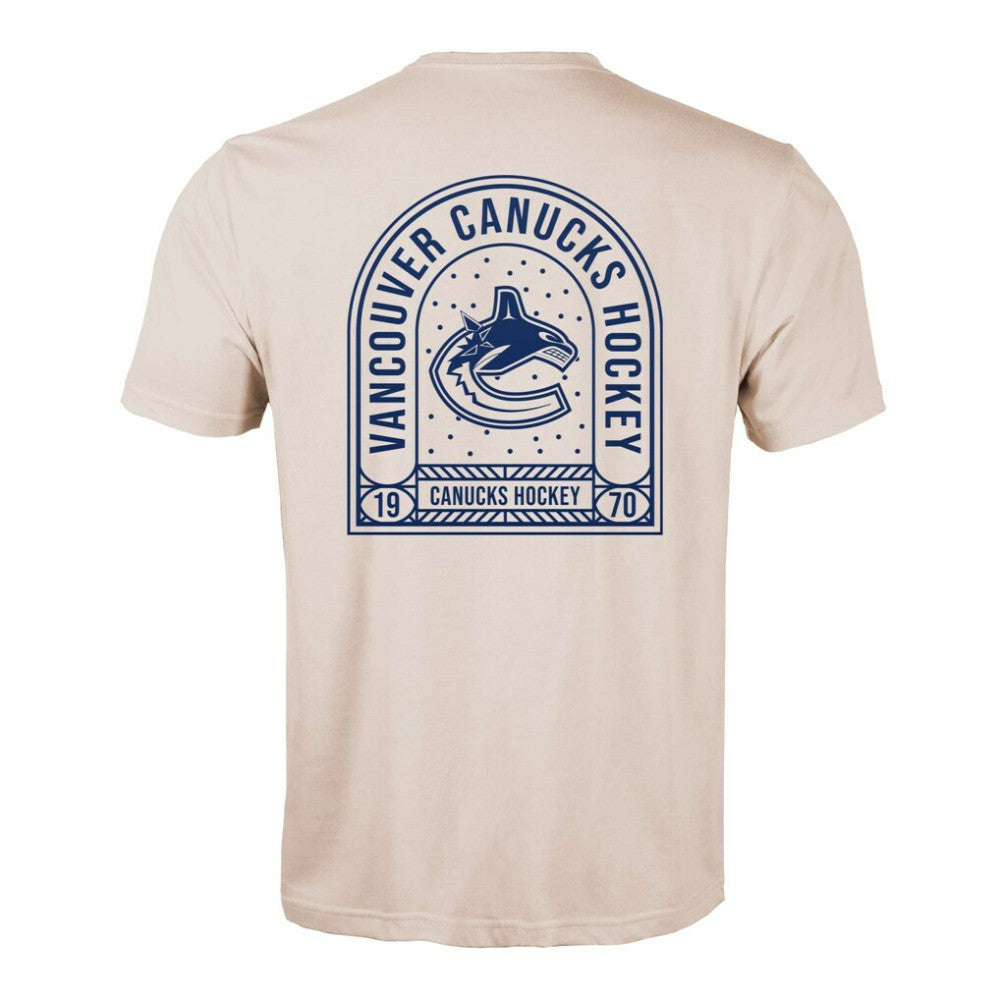 Vancouver Canucks Levelwear Richmond Stained Glass T-Shirt - Khaki | NHL Clearance
