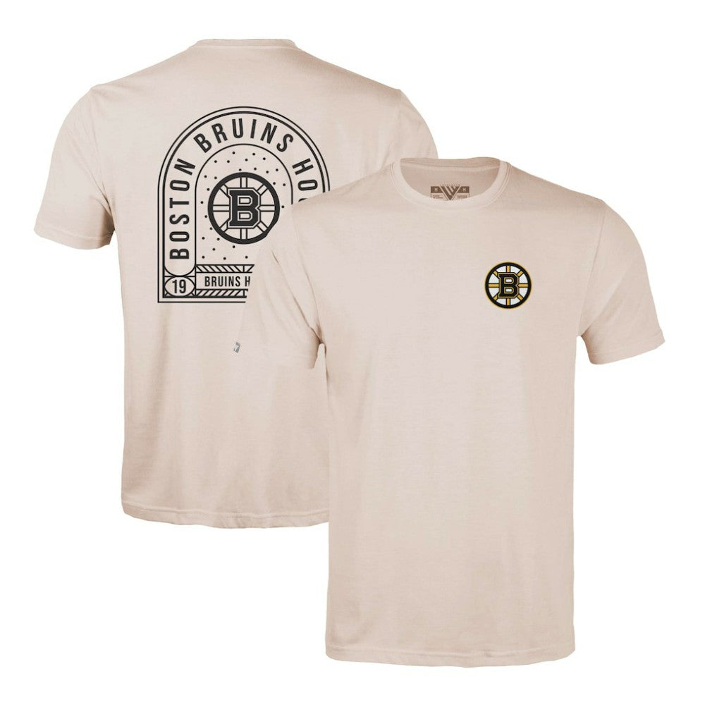 Boston Bruins Levelwear Richmond Stained Glass T-Shirt - Khaki | NHL Lifestyle