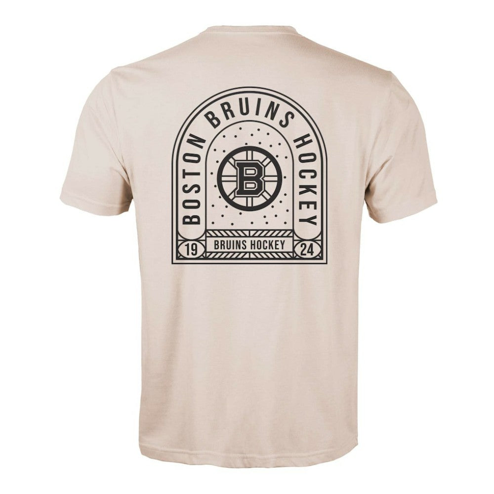 Boston Bruins Levelwear Richmond Stained Glass T-Shirt - Khaki | NHL Lifestyle