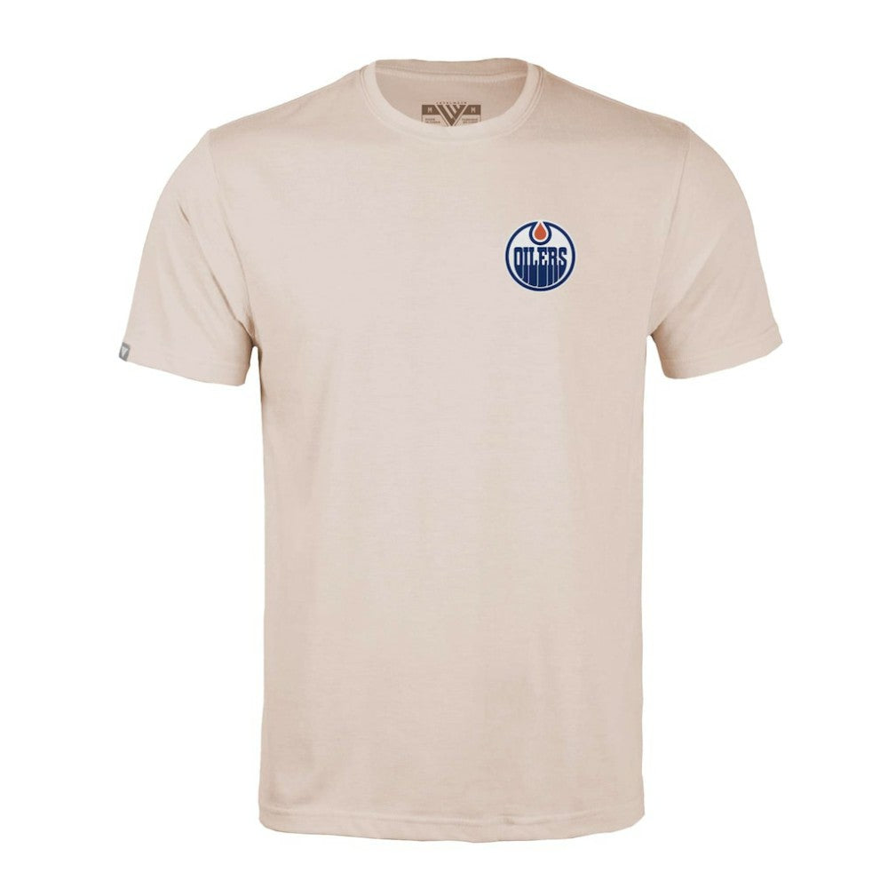 Edmonton Oilers Levelwear Richmond Stained Glass T-Shirt - Khaki | NHL Lifestyle