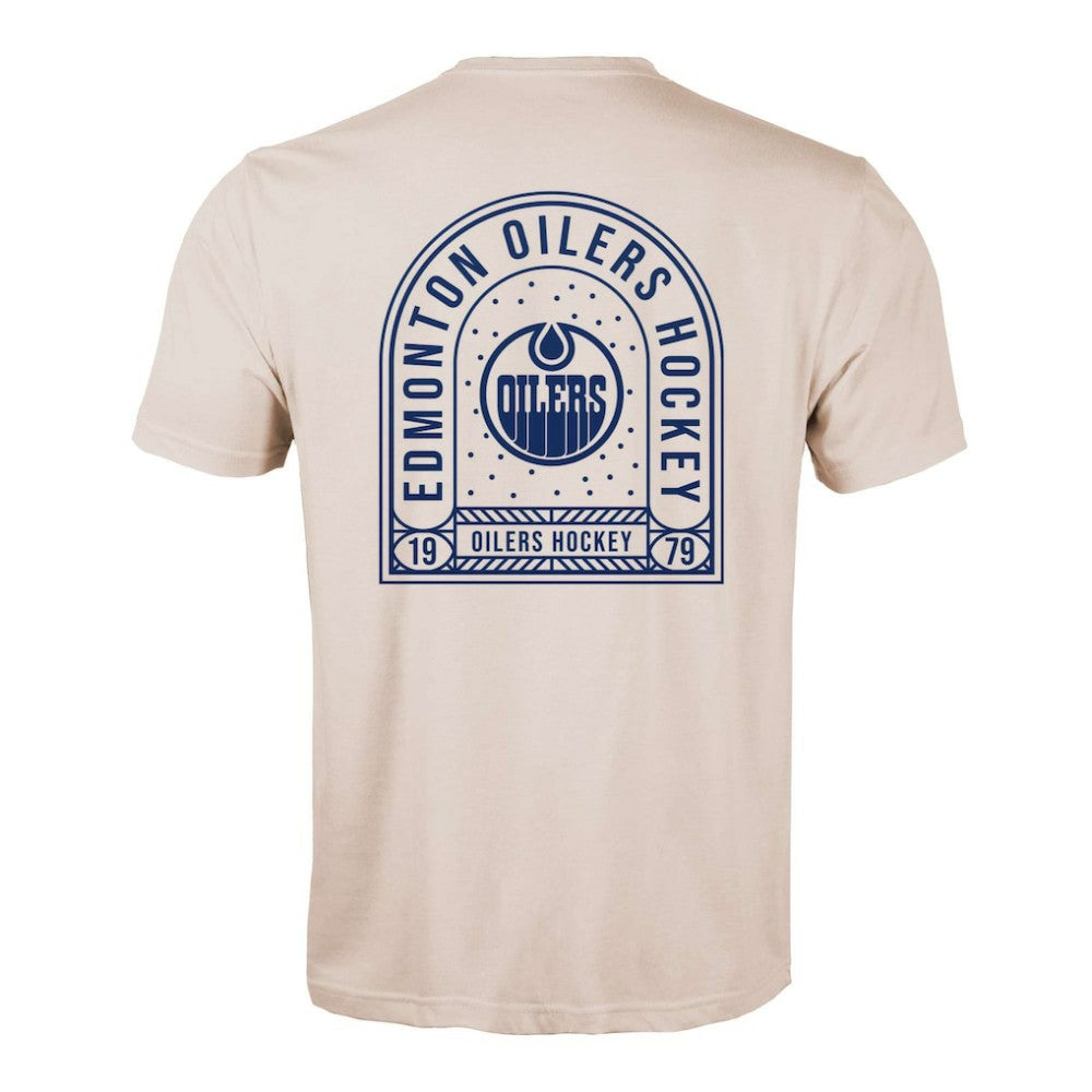 Edmonton Oilers Levelwear Richmond Stained Glass T-Shirt - Khaki | NHL Lifestyle