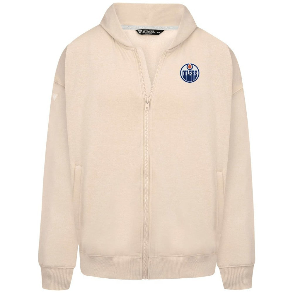 Edmonton Oilers Levelwear Uphill Stained Glass Full-Zip Hoodie Jacket - Khaki | NHL Clearance