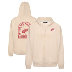 Detroit Red Wings Levelwear Uphill Stained Glass Full-Zip Hoodie Jacket - Khaki | NHL discount