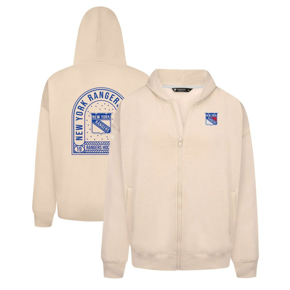 New York Rangers Levelwear Uphill Stained Glass Full-Zip Hoodie Jacket - Khaki | NHL sale