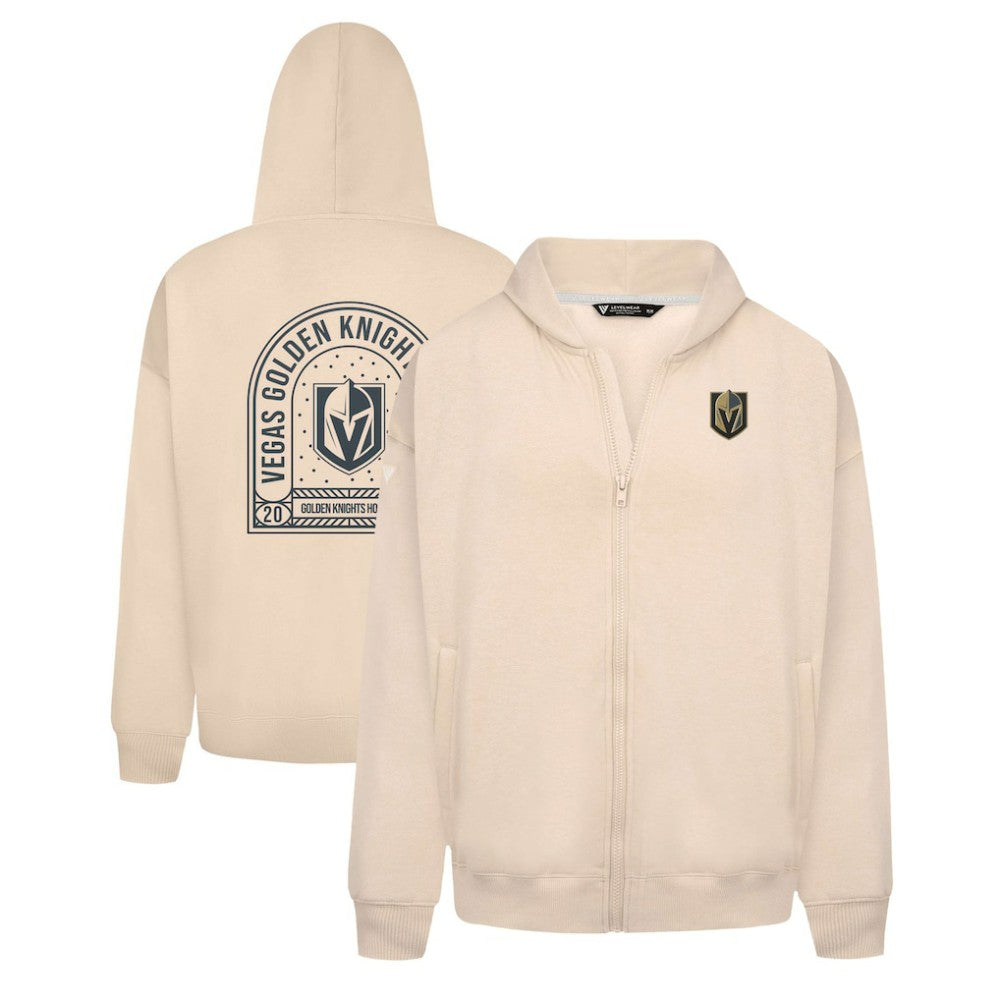 Vegas Golden Knights Levelwear Uphill Stained Glass Full-Zip Hoodie Jacket - Khaki | NHL near me