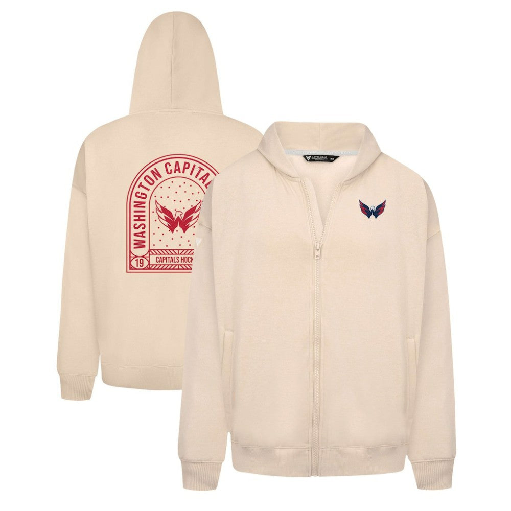 Washington Capitals Levelwear Uphill Stained Glass Full-Zip Hoodie Jacket - Khaki | NHL near me