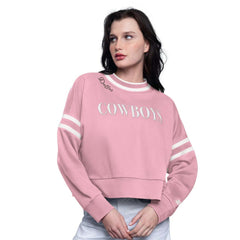 Dallas Cowboys Starter Women's Power Play Cropped Pullover Sweatshirt - Pink - NFL