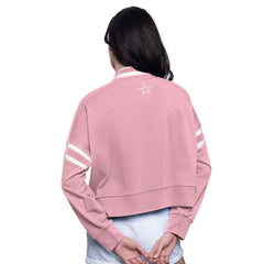 Dallas Cowboys Starter Women's Power Play Cropped Pullover Sweatshirt - Pink - NFL