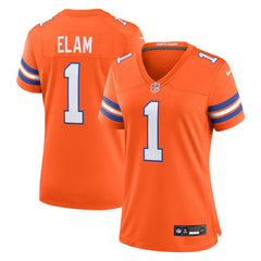 Jason Elam Denver Broncos Women's Mile High Collection 1977 Throwback Retired Player Game Jersey - Orange - Nike