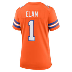 Jason Elam Denver Broncos Women's Mile High Collection 1977 Throwback Retired Player Game Jersey - Orange - Nike
