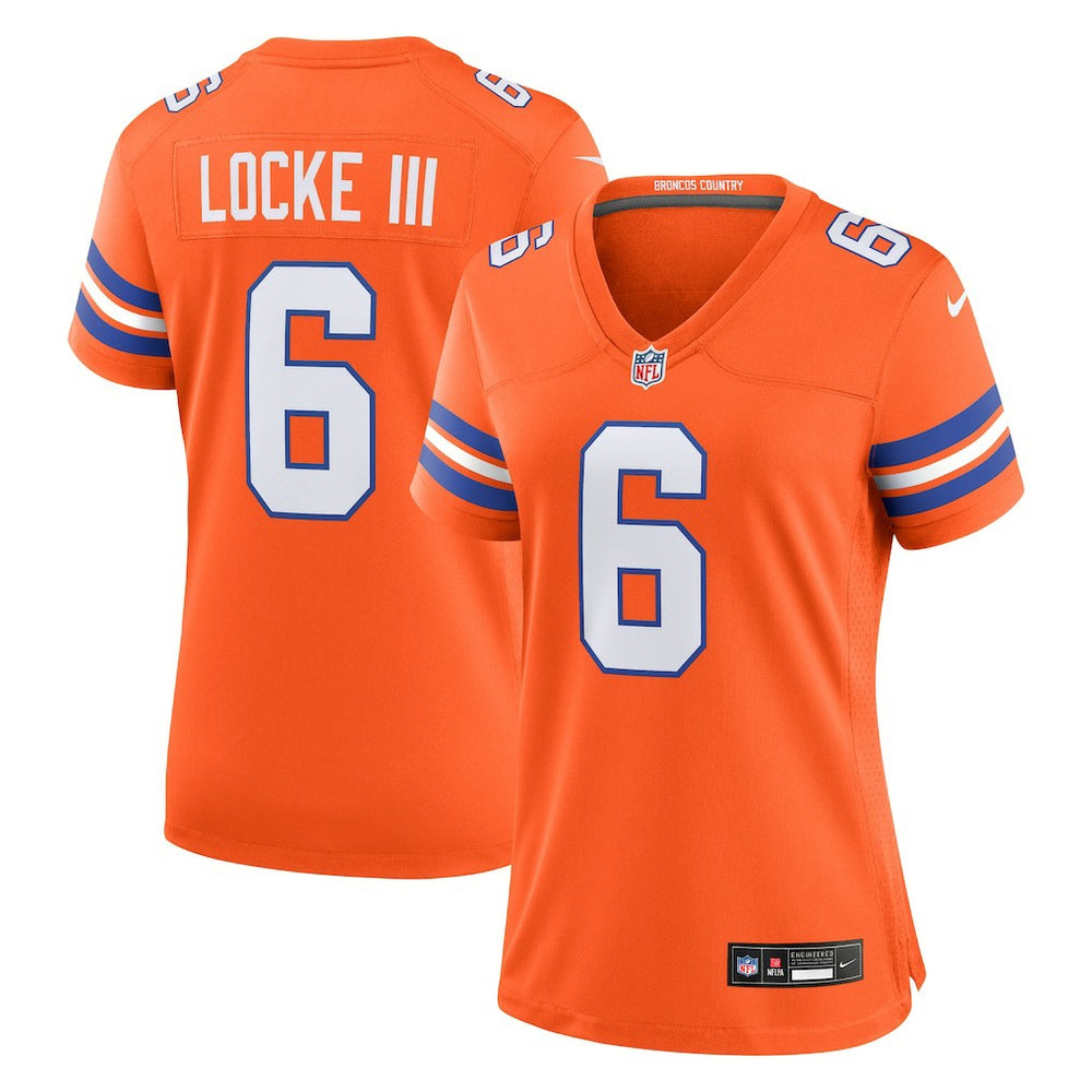 P.J. Locke III Denver Broncos Women's Mile High Collection 1977 Throwback Player Game Jersey - Orange - Nike