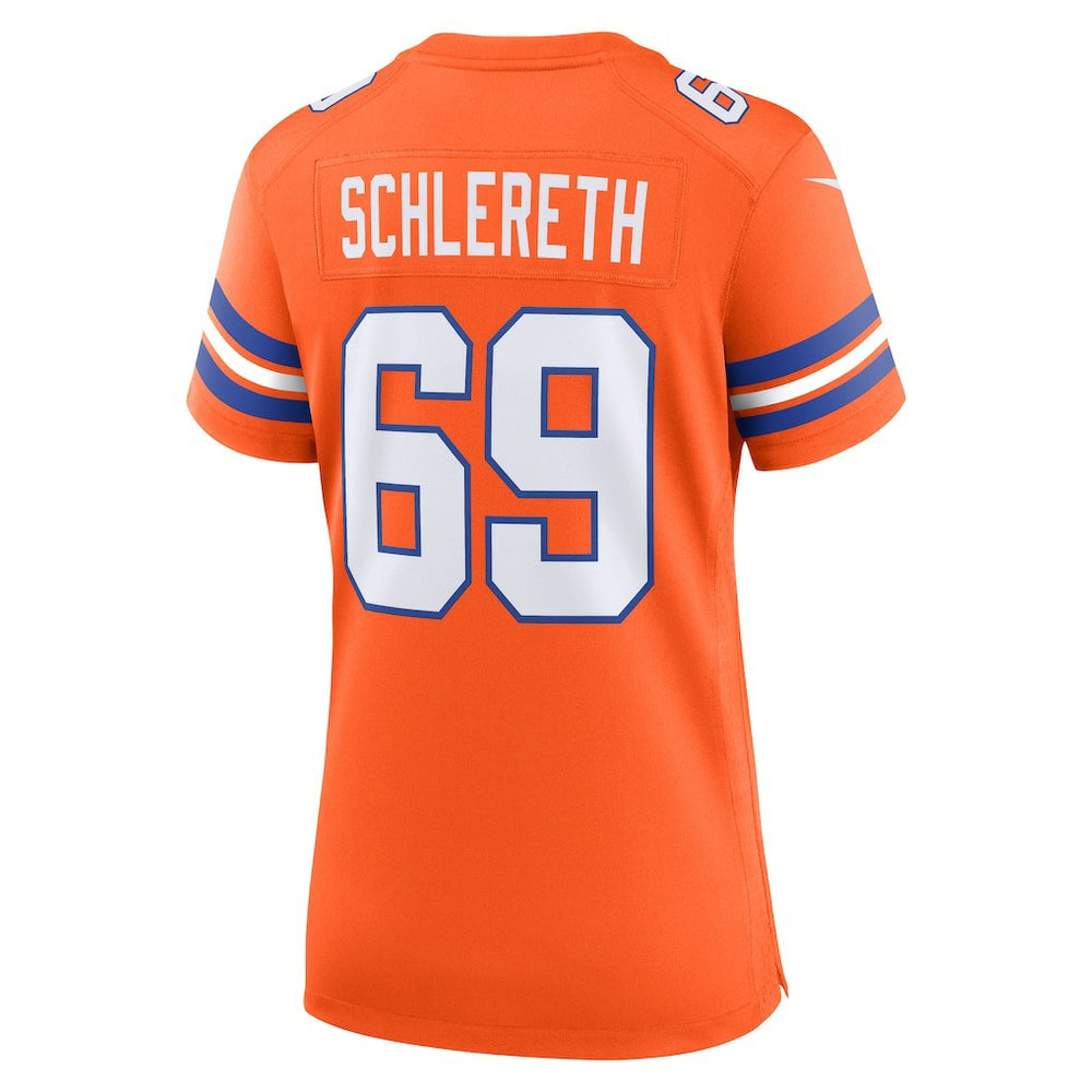 Mark Schlereth Denver Broncos Women's Mile High Collection 1977 Throwback Retired Player Game Jersey - Orange - Nike
