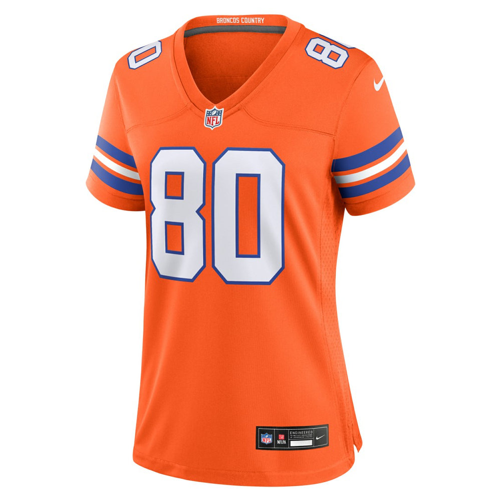 Rod Smith Denver Broncos Women's Mile High Collection 1977 Throwback Retired Player Game Jersey - Orange - Nike
