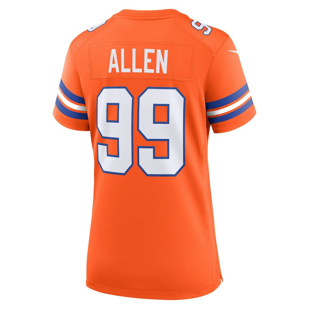 Zach Allen Denver Broncos Women's Mile High Collection 1977 Throwback Player Game Jersey - Orange - Nike